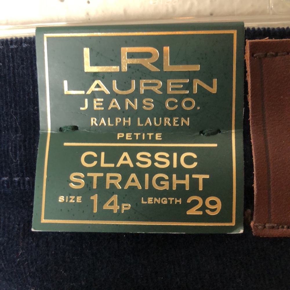 Ralph Lauren Corduroy Pants Classic Straight Black Size 14P NWT - Picture 6 of 8